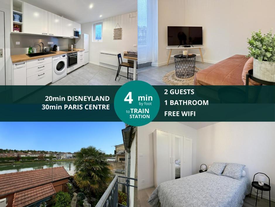 Le Cosy Lagny - Appartement Cosy Avec Balcon Vue Sur Marne Dış mekan fotoğraf